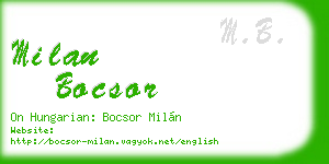 milan bocsor business card